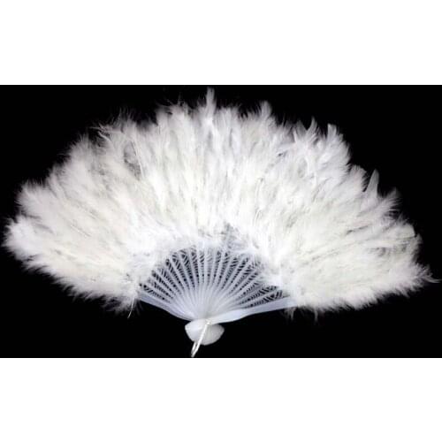 Foldable Hand Held Soft Feather Fan Chinese Style For Burlesque Dance Performance Wedding Ladies Fancy Dress Halloween Tools New