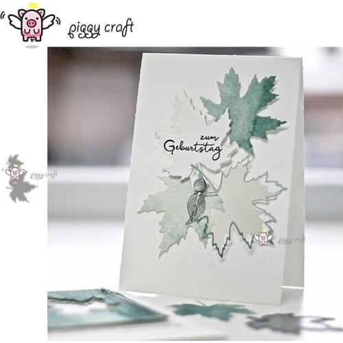 Piggy Craft metal cutting dies cut die mold 2Pcs New Maple leaf Scrapbook paper craft knife mould blade punch stencils dies