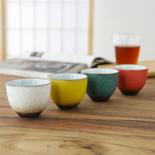 Japanese Ceramic Tea Cup Creative Gaiwan Small Tea Bowl Portable Travel Water Cup Office Kung Fu Master Cup Tea Set Drinkware