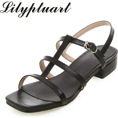 2020 summer sexy open toe female sandals feet bare straps patent leather shoes rubber soles low heel women sandals