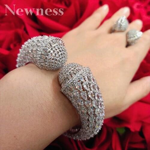 Newness Luxury African Bangle Ring Sets Fashion Dubai Bridal Jewelry Sets For Women Wedding brincos para as mulheres