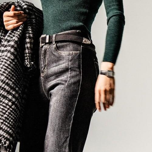 Winter and autumn jeans woman 2019 new autumn fashion plus size blue black casual stretch skinny korean high waist jeans woman