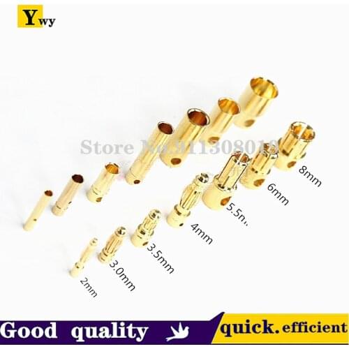 10PCS Model airplane plug motor plug Langyu Hobbywing ESC motor connector 8MM6MM UAV gold-plated banana head