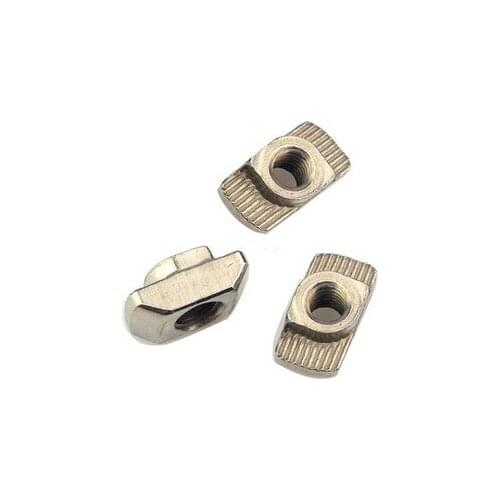 50PCS M3 M4 M5 M6 M8 Hammer Nut Aluminum Connector T Fastener Sliding Nut Nickel Plated Carbon Steel for 4040 Aluminum Profile
