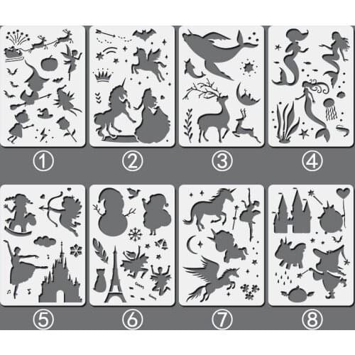 A4 29 * 21cm dream animal DIY stencil wall painting scrapbook coloring photo album decorative paper card template for walls