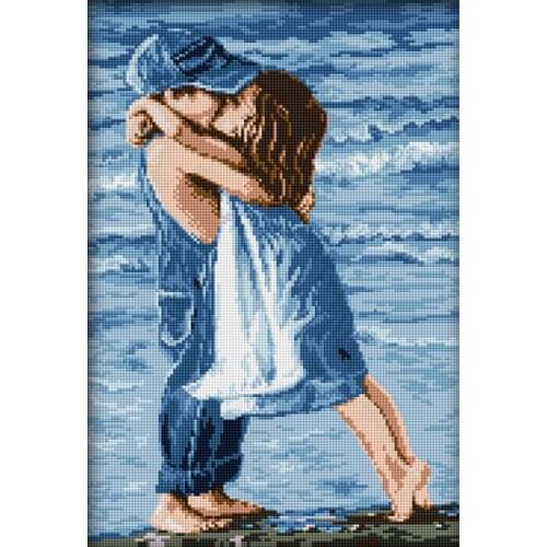 5D DIY Diamond Painting Cross Stitch Child Kiss Mosaic Crystal Pictures Of Rhinestones Full Kit Icon Diamond Embroidery