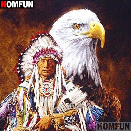 HOMFUN Full Square/Round Drill 5D DIY Diamond Painting "Man hawk" Embroidery Cross Stitch 5D Home Decor A07511
