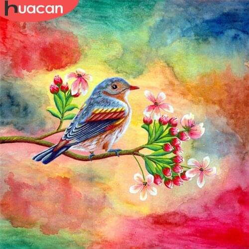 HUACAN 5D DIY Diamond Painting Bird Mosaic Flower Full Square/Round Diamond Embroidery Animal Home Decor Wall Art