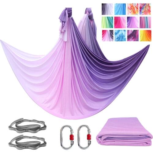 2020 NEW 14Yards 12.8M Ombre Aerial Silk Fabric High Quality Gradational Colors Aerial Yoga Anti-gravity for Yoga Training