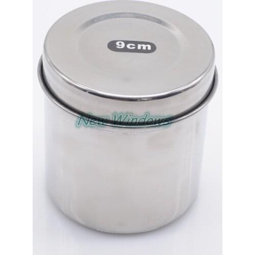 Dentist Lab 9cm Cotton Ball Gauze Tampon Jar Holder Stainless Steel
