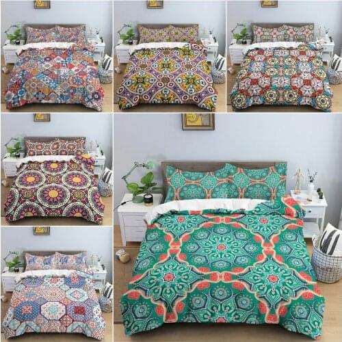 Bohemia Mandala Bedding Set Duvet Cover Pillowcase Single Queen King Size Comforter Cover Home Texile