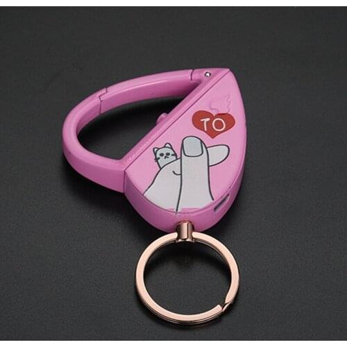 Love Keychain Folding USB Charging Lighter Creative Personality Tanabata Valentines Day Gift Briquets Et Accessoires Fumeurs