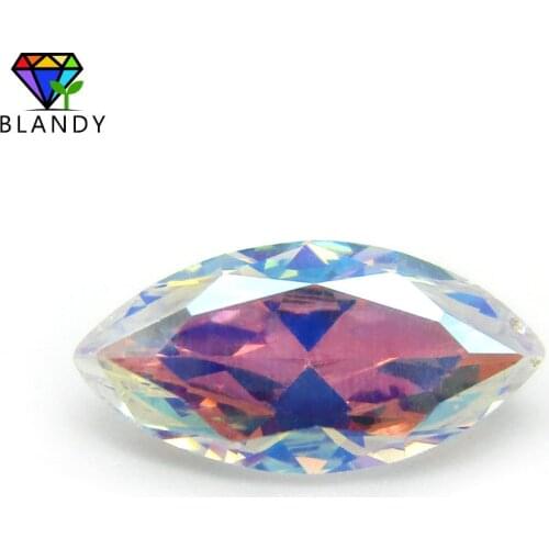 Factory Price 3x6~10x20mm Plating AB Color Cubic Zirconia Stone Marquise Shape Multicolor CZ Stone Synthetic Gems For Jewelry