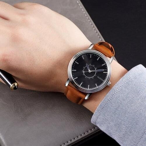 Fashion Quartz Watch Unique Leisure Leather Watches Relogio Masculino Brand Yazole Watch Business Belt Mens Watch Simple