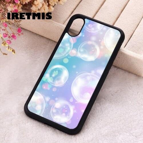 Iretmis 5 5S SE 2020 Phone Cover Case for iPhone 6 6S 7 8 Plus X Xs XR 11 12 Mini Pro Max Rubber Silicone Pretty Pastel Bubbles