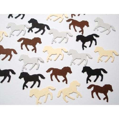 Black Ivory Gray Brown Horse Confettis birthday wedding bridal baby shower party Table scatters scrapbooking