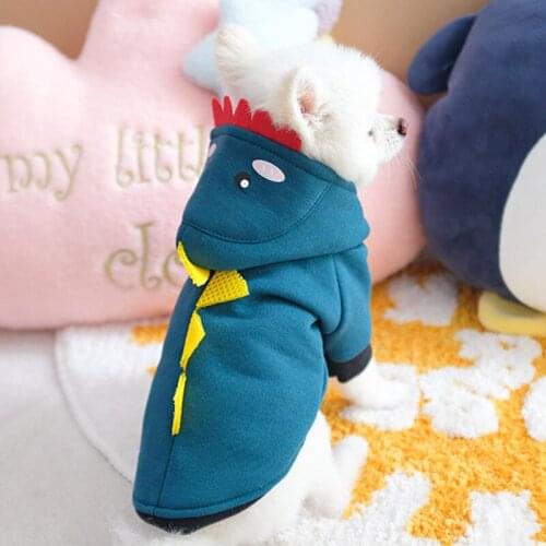 Dinosaur Dog Clothing Hoodie Pet Dogs Clothes Costume Pajamas Outfits Medium Soft Cute Yorkies Autumn Winter Clothing Wholesale