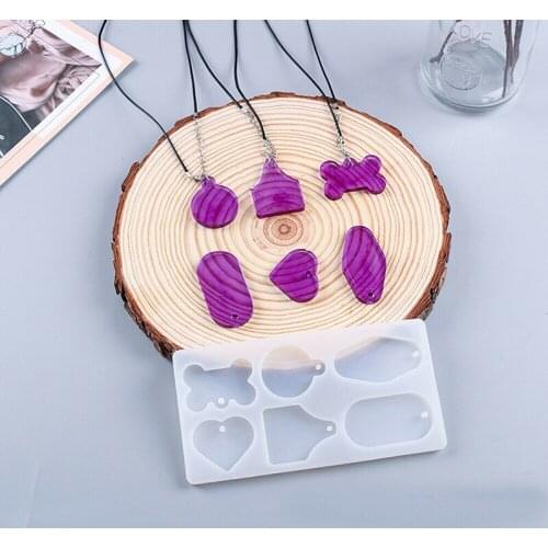 DIY Jewelry Pendant Making Mould Dog Bone Resin Mold Hanging Tags Silicone Epoxy Resin Mold Key Chain Pendant Craft Accessories