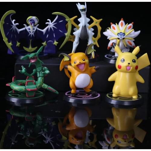 Pokemon Pikachu Rayquaza Raichu Arceus PVC Action Figures Toys 110mm Anime Pokemon Go Figurine 6pcs/set