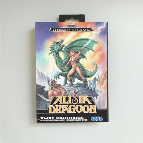 Alisia Dragoon - EUR Cover With Retail Box 16 Bit MD Game Card for Sega Megadrive Genesis Video Game Console