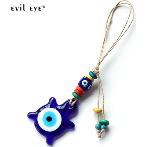 EVIL EYE Cuckold Pendant Key Chain Holder Glass Bead Blue Turkish Eye Keychain Fashion Jewelry for Women Men Boys LE242