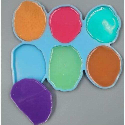 Tray Epoxy Resin Mold Six Irregular Circles Silicone Mould DIY Crafts Decorations Casting Tool