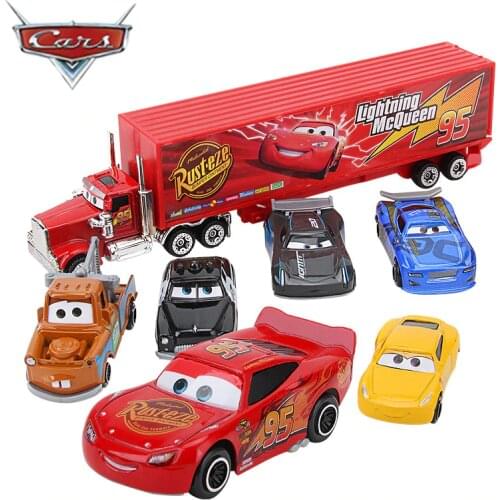 Cars Disney Pixar Car 2 3 Lightning McQueen Mater Jackson Storm 1:55 Diecast Metal Alloy Boy Car Model Kid Birthday Toy Gifts