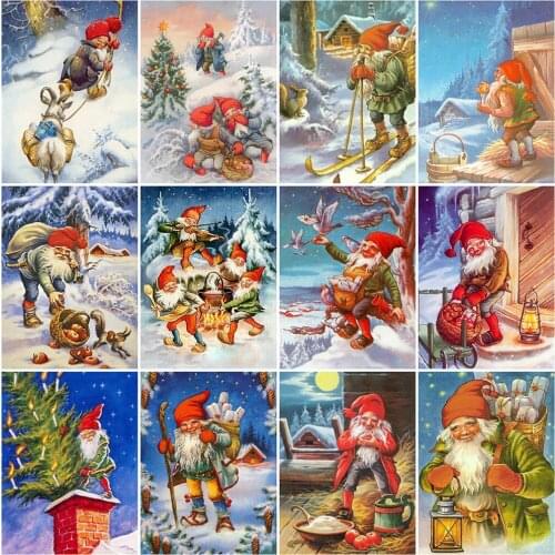 MomoArt DIY Diamond Mosaic Santa Claus Art Rhinestone Diamond Painting Cartoon Cross Stitch Embroidery New Arrival Child Gift