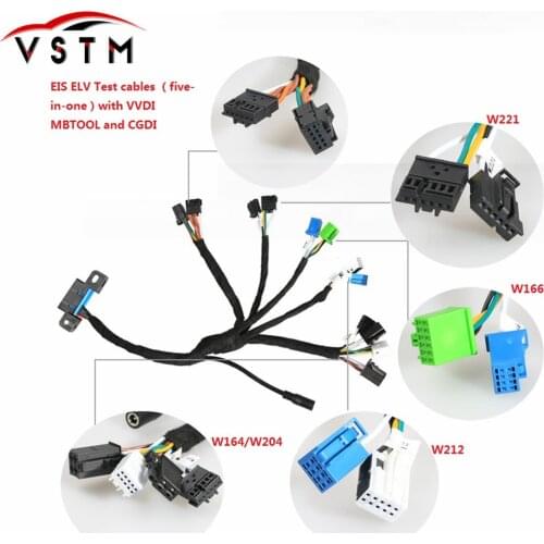 Newest EIS ELV Test Cables for Mer-cedes Works Together with VVDI MB BGA TOOL and CGDI Prog MB (5-in-1) W204 W212 W221 W164 W166