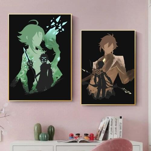 Genshin Impact Character Poster Kids Video Game Canvas Painting Room Decor Modern Anime Mural Picture Home Bedroom Decoration