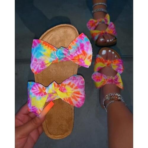 Fashion Women Shoes New Butterfly Knot Thick Bottom Outdoor Women Slippers Summer Leisure Comfortable Open-toed Sandals