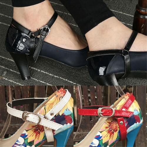 1 Pair Detachable Leather Shoe Belt Strap Band for Holding Loose High Shoes