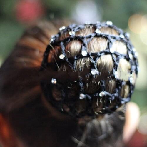 Diamond Elastic Crochet Hair Snood Net Mesh Hair Bun Cover DIY Tools Headwear for Stage Dance Performance Hair Styling Tools
