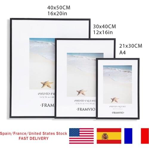 Modern Photo Frame A4 30X40CM Picture Frames Mat Metal Poster Plexiglass Black White Canvas Prints Kids Room Wall Art Home Decor