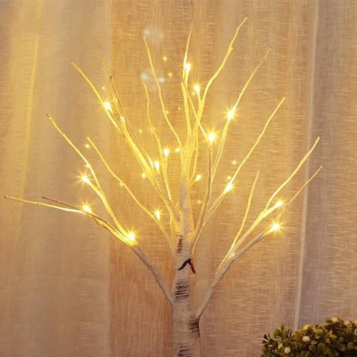24x LED Tree Light Night Light for Home Bedroom Tabletop Bonsai Indoor Thanksgiving Christmas Jewelry Holder Decoration