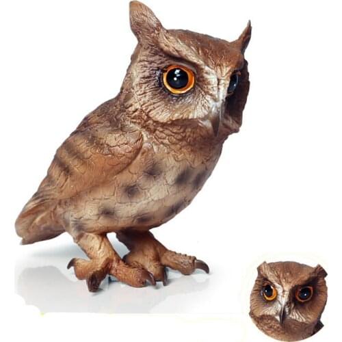 Solid Simulation Owl Animal Figure Collectible Toys Wild Animal Action Figures Kids Plastic Cement Toys