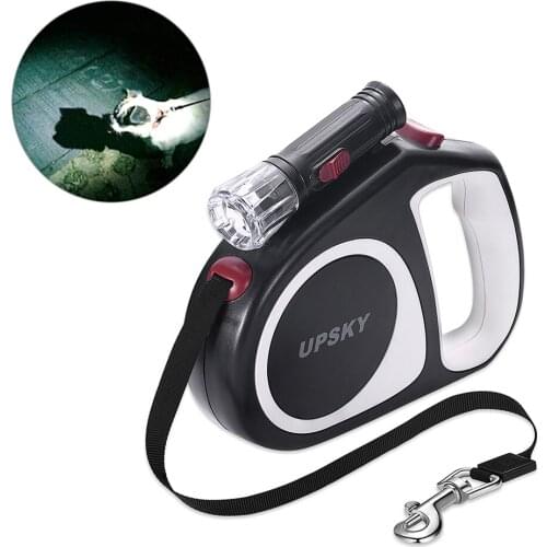 5m Dog Leash Automatic Retractable With Flashlight One-key Brake & Lock Nylon Dog Leash Rope For Small Or Medium Dogs Pet Leash