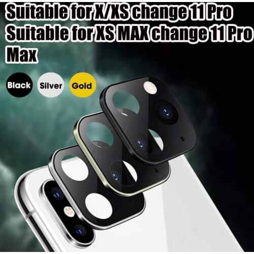 Anti-scratch Film Tempered Glass Film Protective Film Cover Lens for iPhone X/XS/XS MAX Change 11 Pro Titanium Alloy Lens Frame