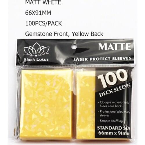200PCS/LOT Card Protector Yellow Matte Broken Gemstone Glass Laser Card Sleeves 66x91mm Standard Card Sleeves For Pkm/MGT