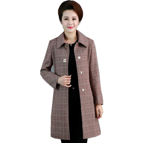 Top selling product in 2020 large size coat Autumn lattice Windbreaker Luxury clothes High quality Middle age women clothes 01