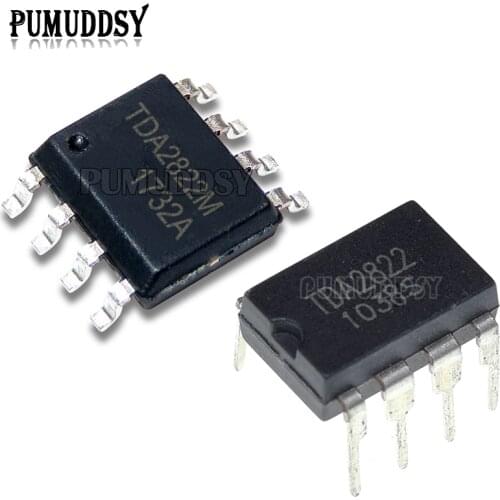 10pcs/lot TDA2822M DIP8 SOP8 TDA2822 SOP DIP 2822m DIP-8 SOP-8 Dual Low-voltage Power Amplifier IC Each 5pcs(SOP+DIP)