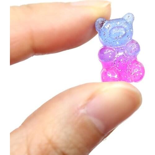 10pcs Candy Bear Cute Glitter Resin Charms new DIY Patch jewelry making kit Gummybear Earrings Necklace Pendant Decor Accessory