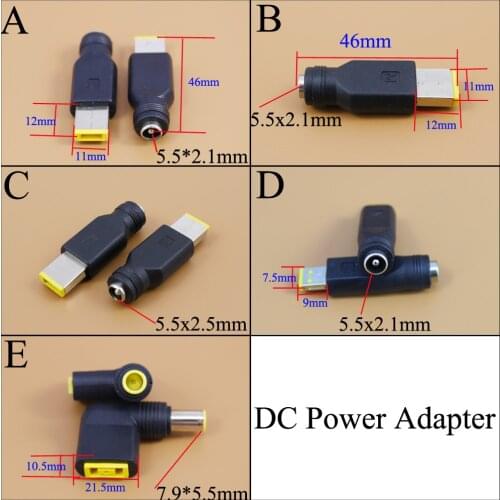 DC Power Adapter 7.9*5.5 5.5x2.1mm Female to Square Plug Connector for Lenovo Laptop Notebook PC for ThinkPad Ultrabook X230S