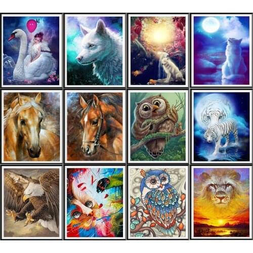5d Diamond Painting Diy Animal Diamond Embroidery Cross Stitch Mosaic Kit Home Decoration Handmade New Year Gift