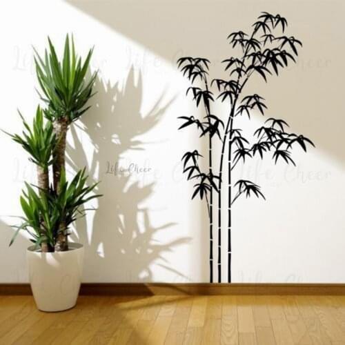 Bamboo Tree Vinyl Wall Murals Nature Panda Tree Vinyl Decal Wild Jungle Plante Wall Stickers Pvc Adhesive Wall Poster Art