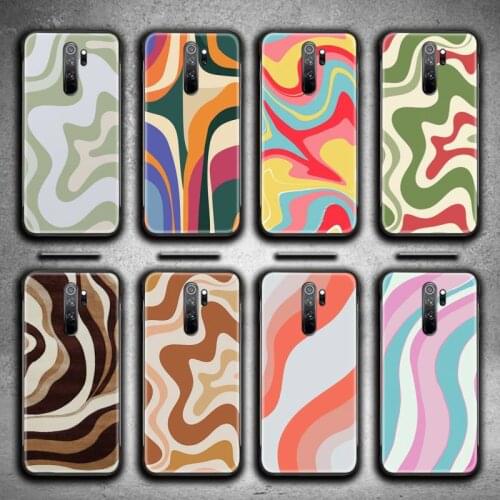 Hot Liquid Swirl Abstract Pattern in Beige Sage Green Phone Case for Redmi 9A 9 8A 7 6 6A Note 10 9 8 8T Pro Max K20 K30 Pro