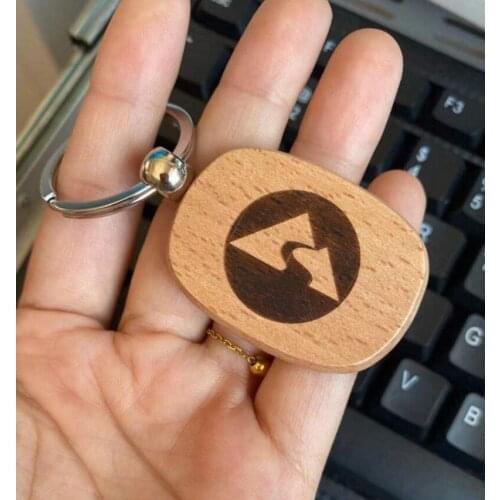 30PCS Custom logo DIY Wooden Keychain Rectangle Heart Round Ellipse Carving Keyring Wood Key Chains