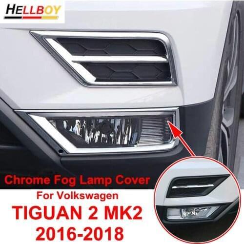 For VW Volkswagen Tiguan 2020 2019 2018 2017 2016 Front Fog Light Holder Bumper Grille Chrome Styling Decoration Car Accessories