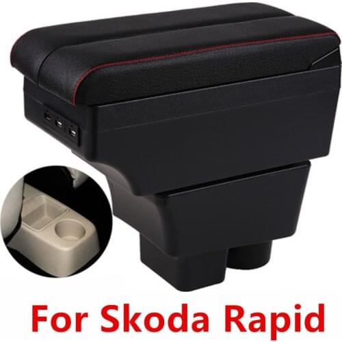 For Skoda Rapid armrest box central Store content box with USB interface