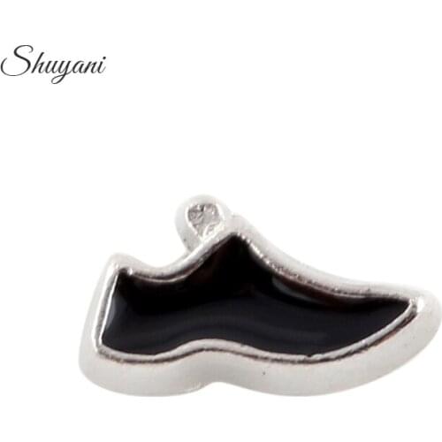 F226 Factory Price 20Pcs/lot Aloy Metal Men Sports Shoes Floating Locket Charms Fit Crystal Round Living Locket Pendants